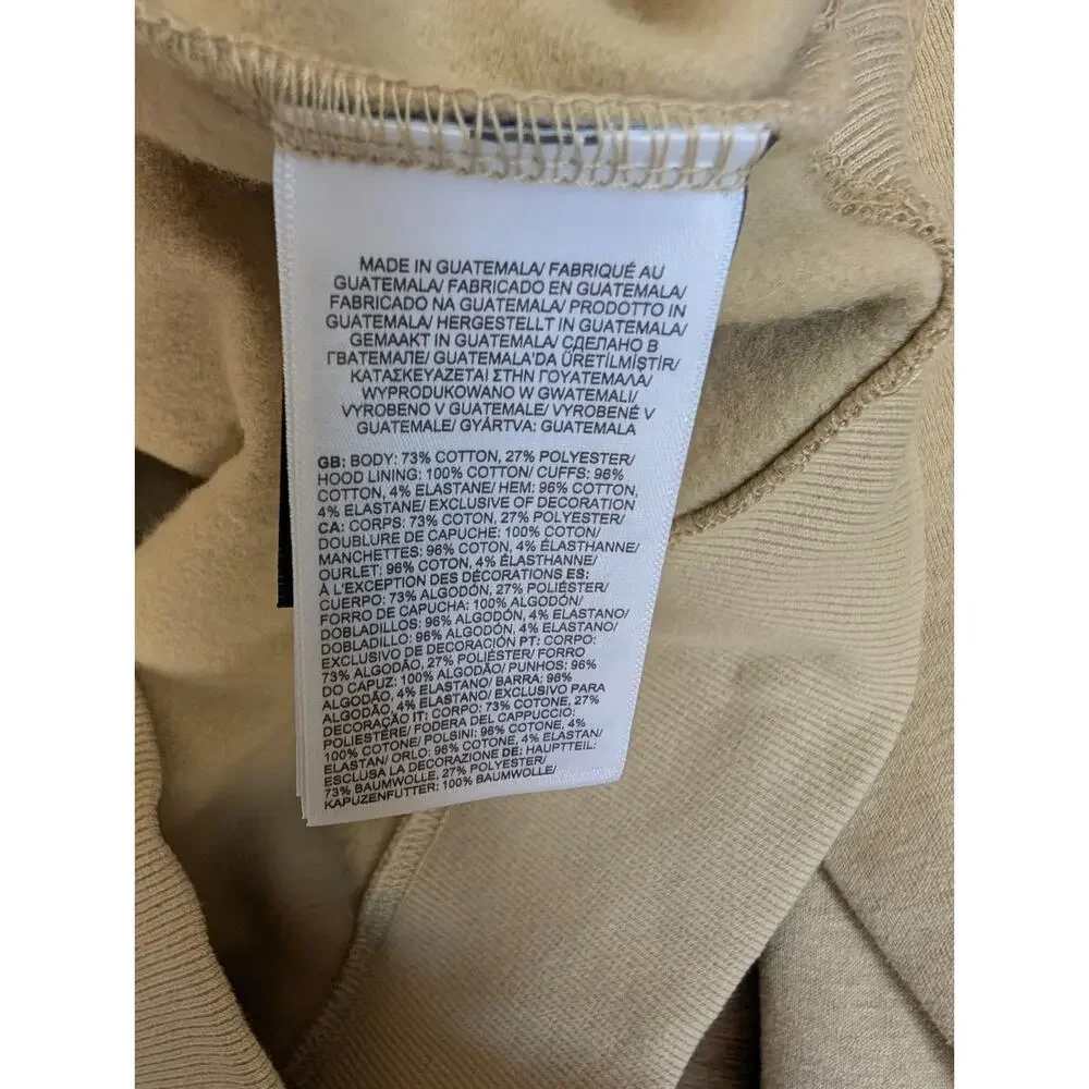 The North Face Hoodie Mens Medium Tan Fleece Lined Regular Fit Long Sleeve NWT